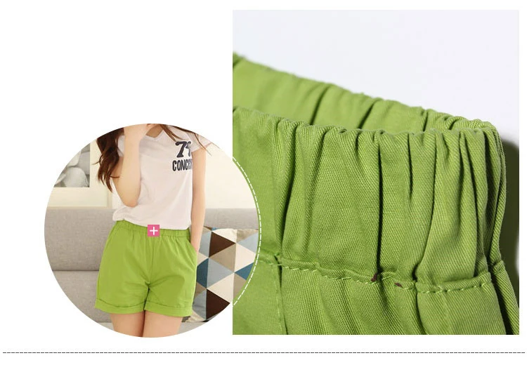 New Korean version of the shorts Ms. Summer Waist Loose Large fat MM Wide leg Large size Sports Casual Student Candy colors (7)