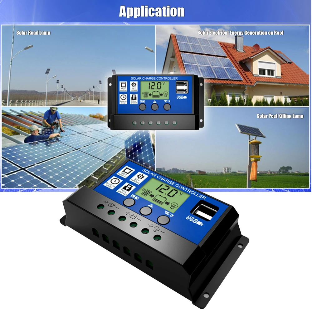 30A солнечные панели контроллера HD ЖК зарядки аккумулятора регулятор интеллектуальный контроллер для домашнего использования уличный