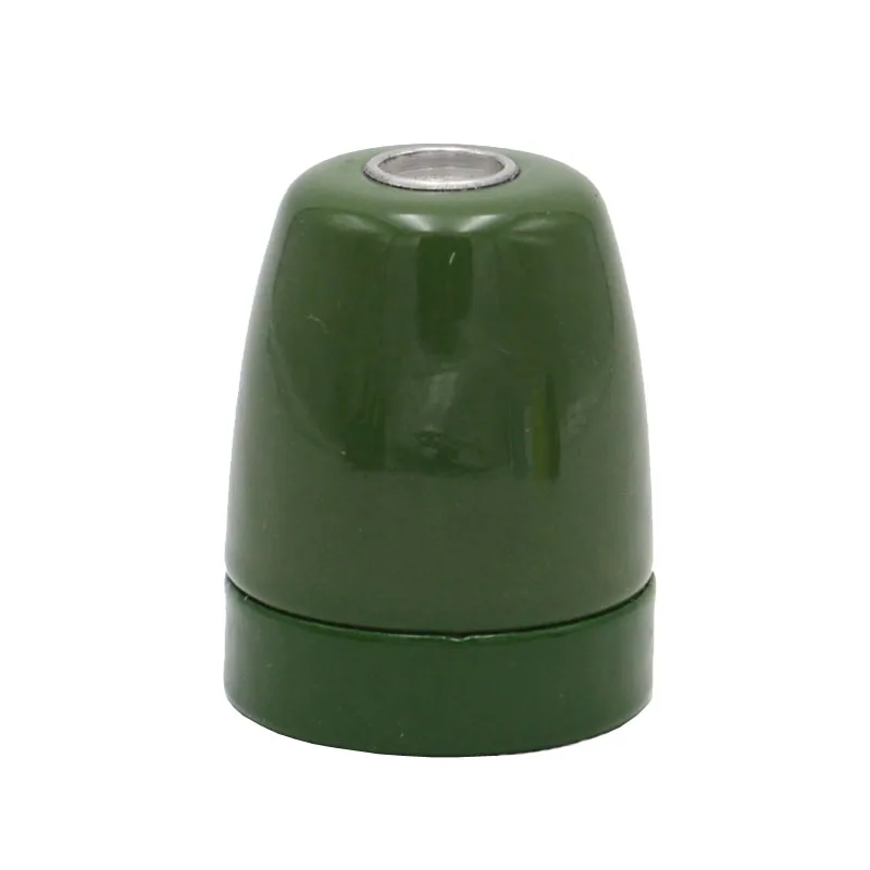 2 шт. E27 керамический держатель лампы E27 фарфоровый винтовой светильник для DIY подвесной светильник фитинги - Цвет: Dard green