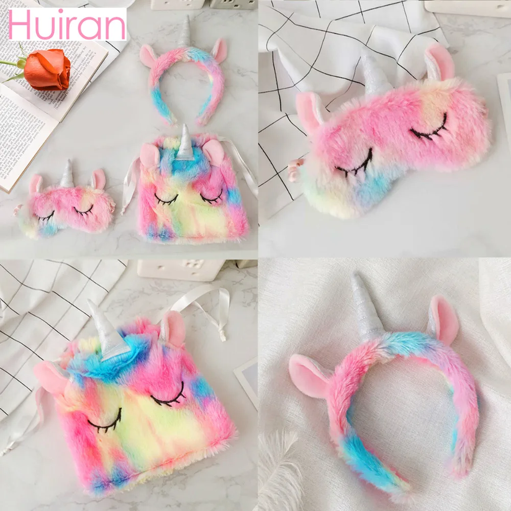 

HUIRAN Unicorn Headband Eye Cover Sleeping Mask Rainbow Unicorn Birthday Party Supplies Unicorn Horn Gifts Baby Shower Favor