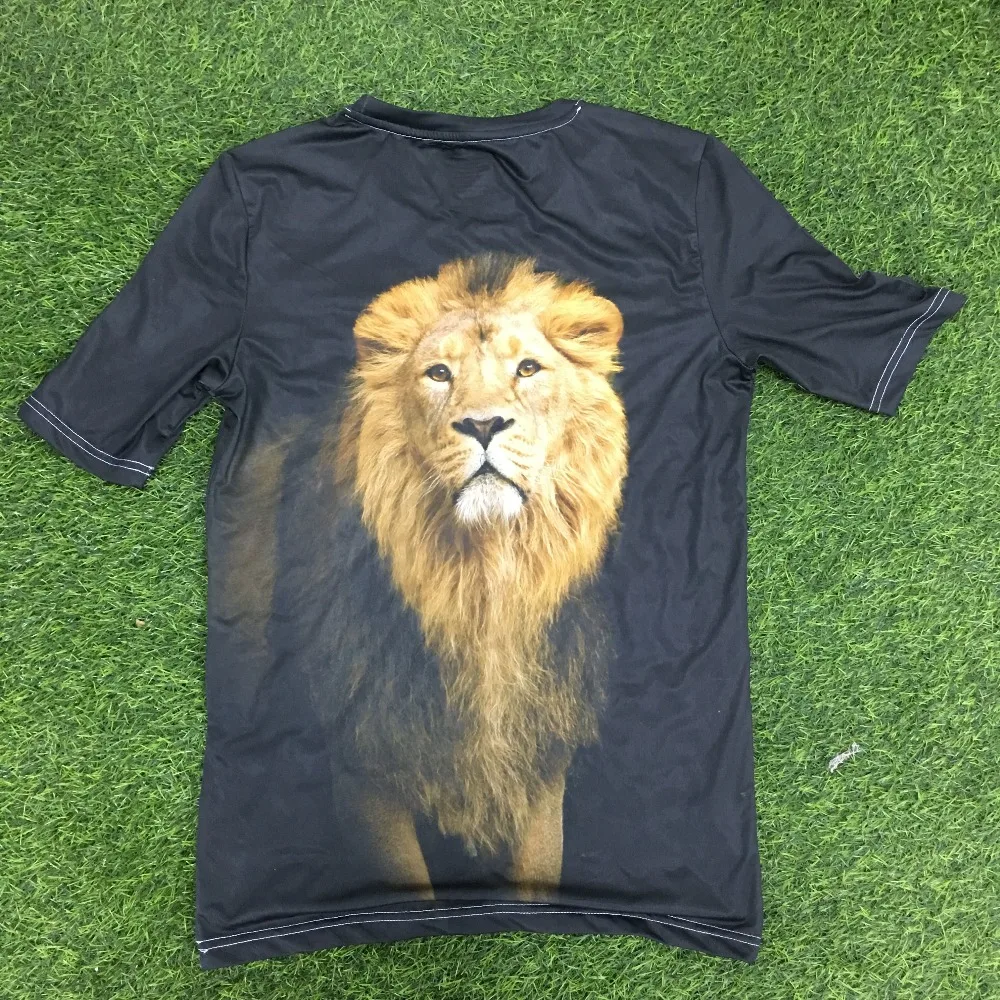 Novelty-Docile-Lion-Black-T-Shirt-Men-Clothes-3D-Printed-Hipster-Tee-Animal-Top