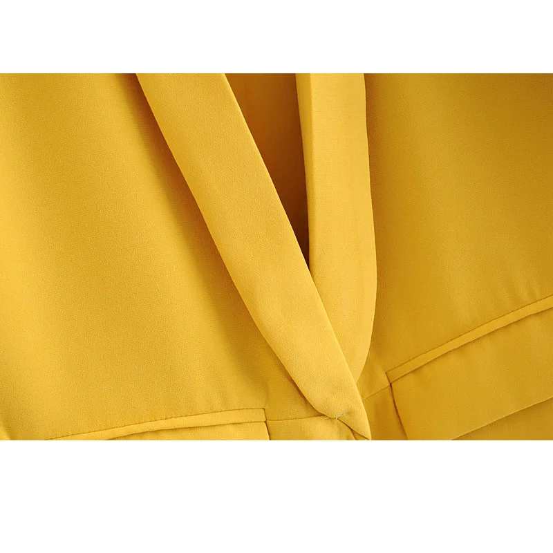 Ideal  2019 autumn new candy color flip leader fold thin casual jacket female Yellow red casual holiday wo