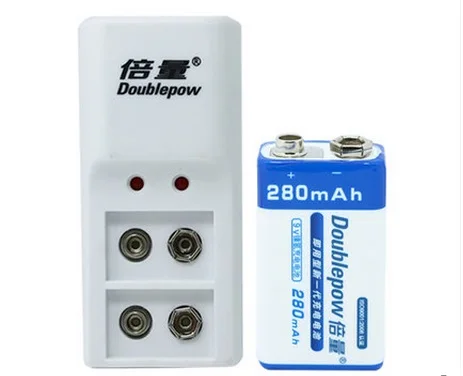 1 шт 9 v 6f22 перезаряжаемая батарея Ni-MH 280mah микрофонный мультиметр батареи+ 1 шт 9 v зарядное устройство