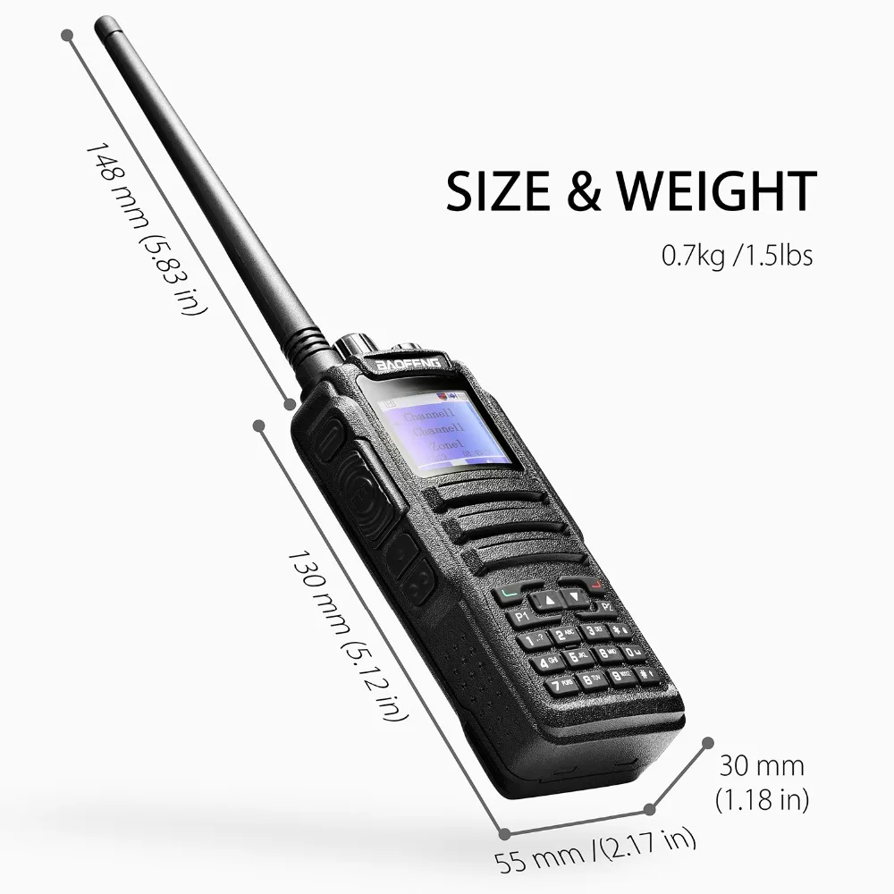 Baofeng DM 1701 DMR w/ 3000CH SMS цифровая аналоговая Двухдиапазонная рация с двойным