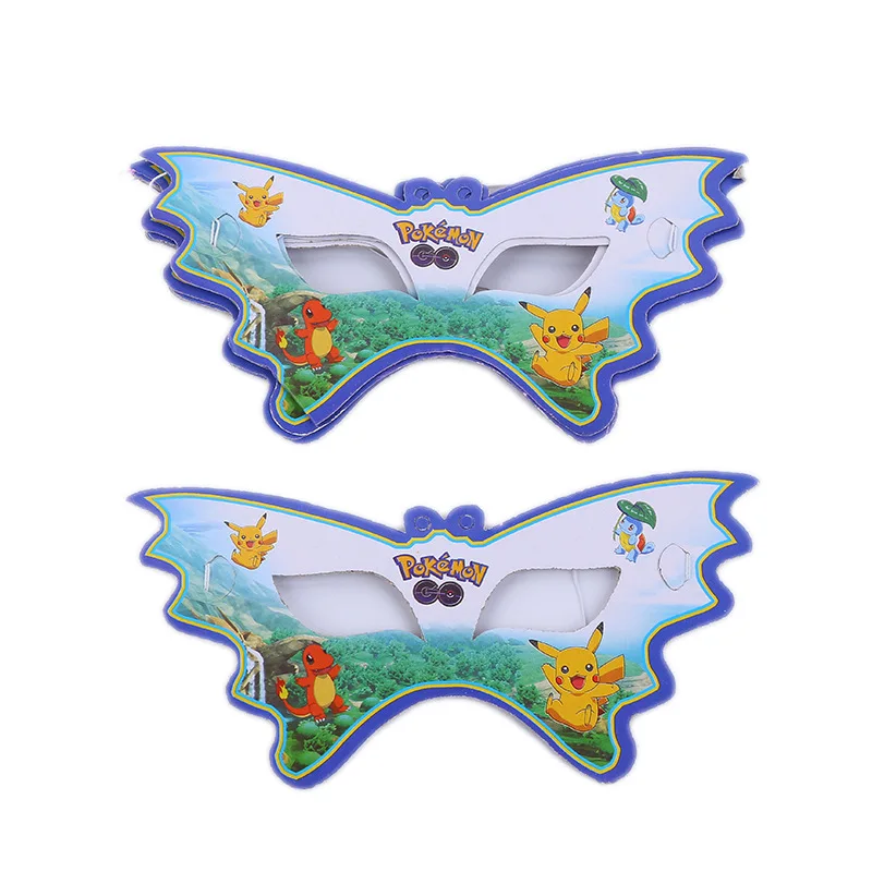 

10pcs Cartoon Pikachu Paper Mask Pokemon Go Theme Party Masks For Kids Boy Girl Birthday Party supplies Decoration