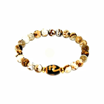 

Tibet Agate DZI 3 eyes Tortoiseshell Aquarius Lotus Money hook Leopard Agate Bead Bracelet Female Jewelry Bracelet Free Shipping
