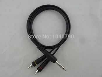 

Free Shipping RCA plugs Three core 6.5/6.35/6.3 stereo to double lotus RCA Audio and video signal transmission line 1.5M 4.8ft
