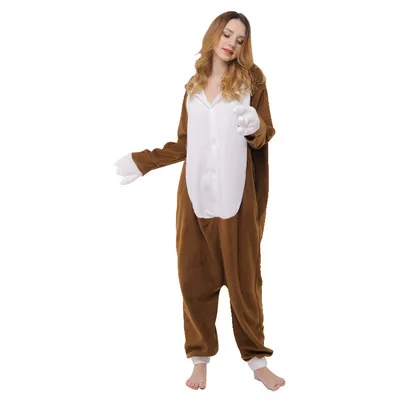 

Brown Sloth Onesie Animal Kigurumi Cartoon Pajama Adult Unisex Women Home Wear Polar Fleece Jumpsuit Funny Festival Party Fancy