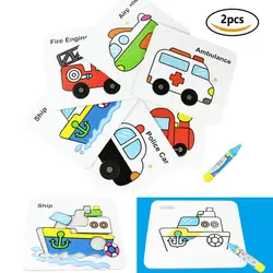 Coolplay 2 шт. Magic доска для рисования водой головоломка мультфильм автомобиль Живопись карты раннего образования игрушечные лошадки для детей