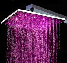 Оптом И В Розницу Chrome Полированной 3 Цветов Изменение Sqaure Showerhead 8