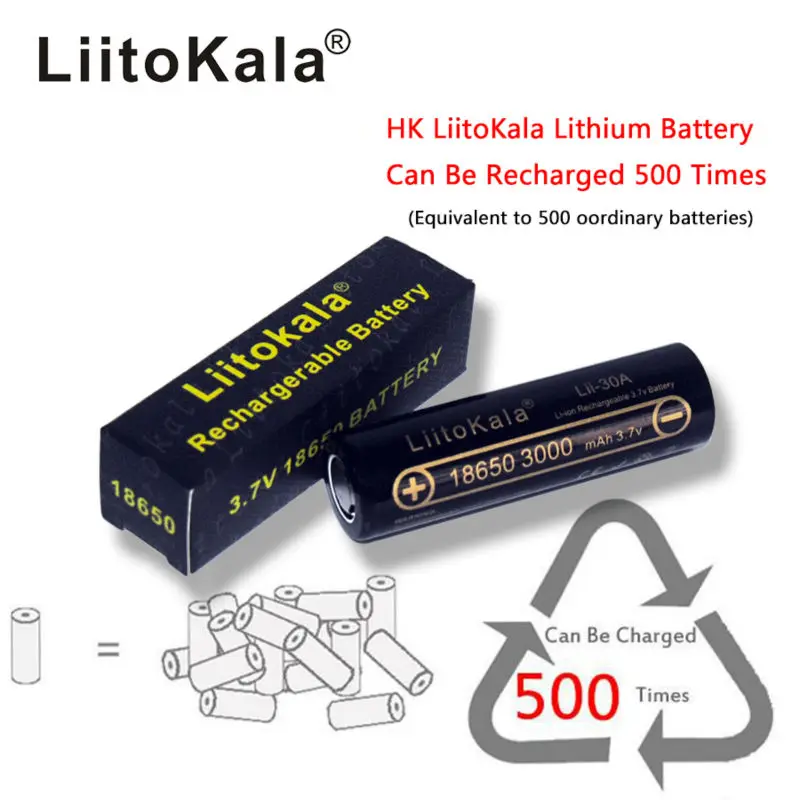 4 шт HK LiitoKala Lii-30A 3,6 V 18650 3000mAh батарея для HG2 разряда 20A выделенная Высокая мощность разрядки