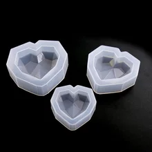 3D Алмазная Любовь Сердце десерт торт силиконовые формы мусс выпечки Кондитерские украшения ручной работы кристалл эпоксидная полимерная для торта конфеты формы