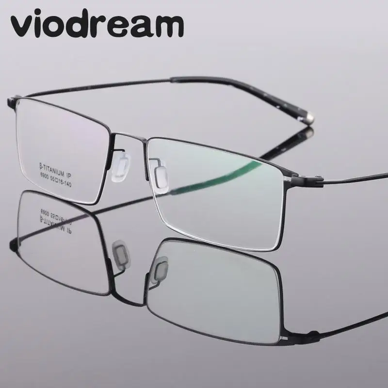 Viodream чистая титановая светильник полная оправа для очков мужские деловые очки
