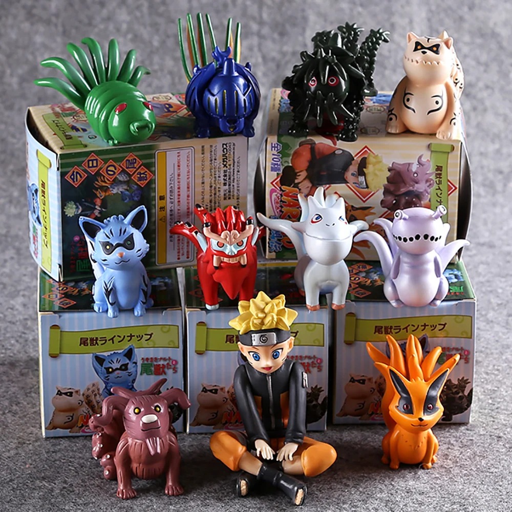 

10pcs/set 2017 NEW NARUTO Uzumaki Naruto and Bijuu Kurama Utakata Figure Collectible Toys 4-7cm