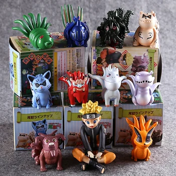 

10pcs/set 2017 NEW NARUTO Uzumaki Naruto and Bijuu Kurama Utakata Figure Collectible Toys 4-7cm