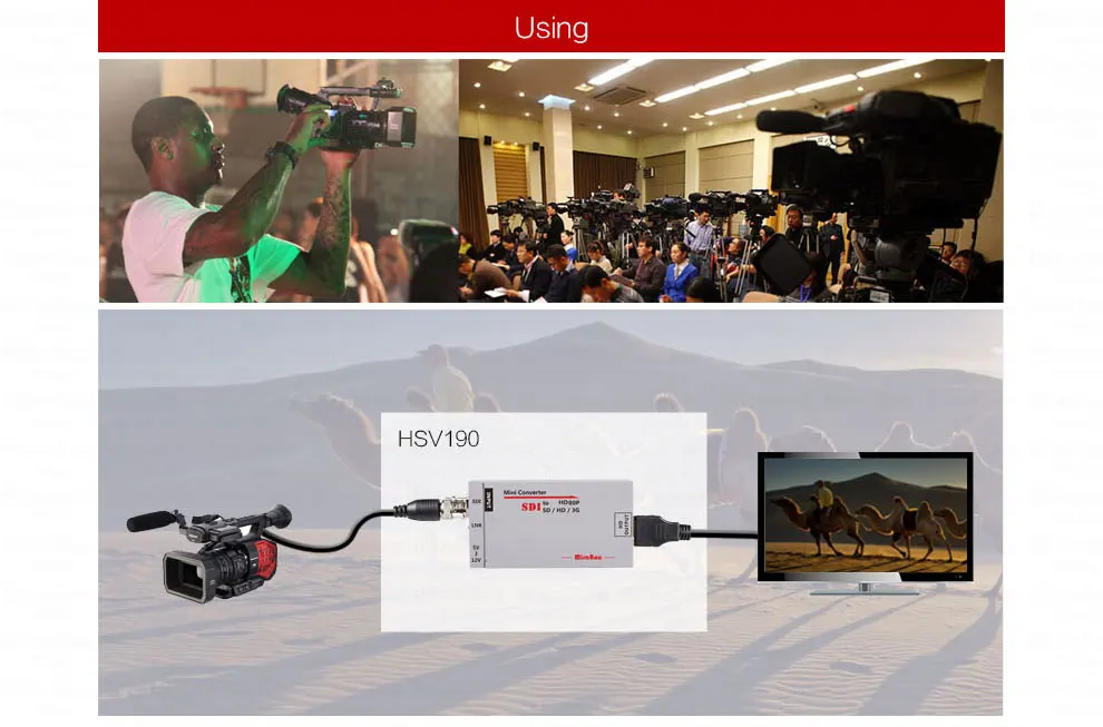 MiraBox Portable  sdi to HDMI Converter Full HD to BNC Mini SD-SDI HD-SDI 3G-SDI to HDMI Adapter for Driving HDMI Monitors (8)