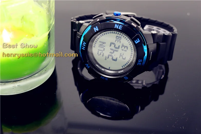 Новые роскошные мужские цифровые часы с компасом, женские, светодиодные, для плавания 50 м, водонепроницаемые часы для мальчиков и девочек, модные часы mutil-function