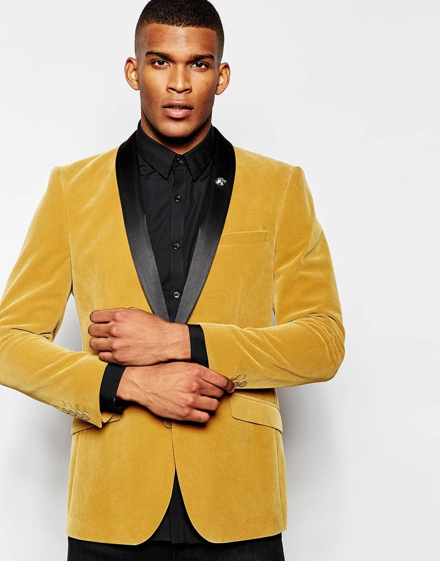 gold prom tuxedo