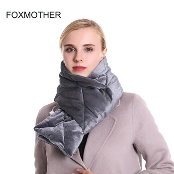 

FOXMOTHER 2019 New Brand Fashion 18cm*180cm Winter Black Grey Velvet Plaid Scarf Wrap Women Scarves Dropshipping