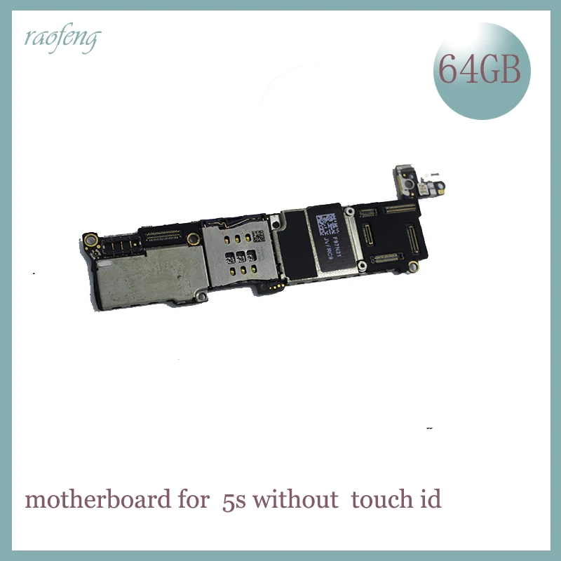 Raofeng high quality 64gb without touch id for iphone 5s Motherboard unlocked &amp Disassembled mainboard with chips Logic Boards |