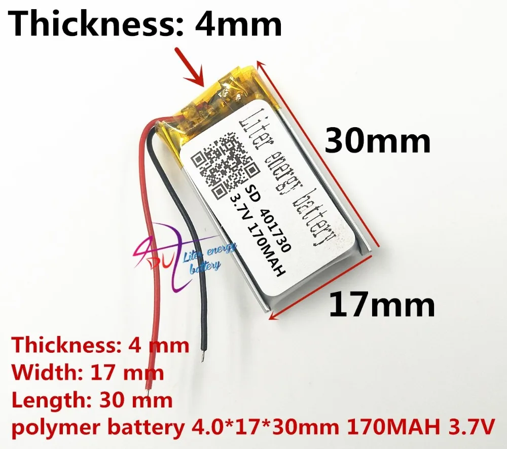 Лучшая батарея бренд размер 401730 3,7 в 170 мАч литий-полимерный аккумулятор с защитной платой для MP3 MP4 MP5 gps Цифровые Продукты Fr
