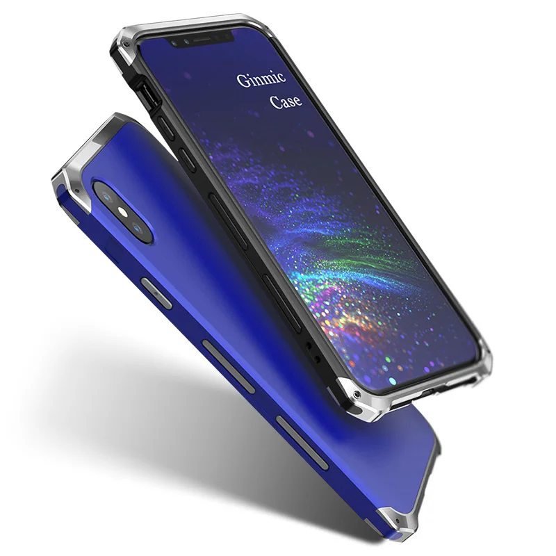 

For iPhone 8 Case Cover Metal Frame Hard TPU Back Military Grade Shockproof Shell for iPhoneX S 8 7plus Case Armor Accessories
