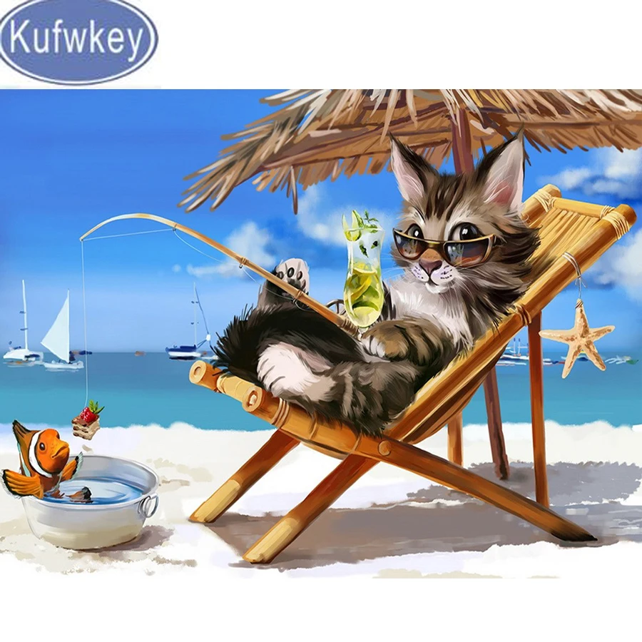 Кошка на море картинки