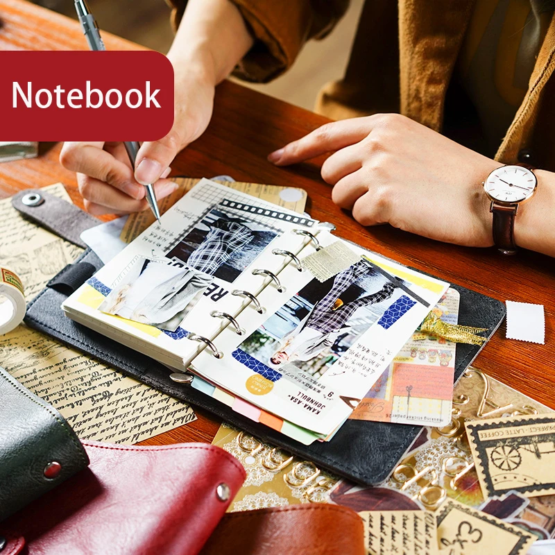 Skup A7 Retro Vintage skórzany pokrowiec luźny liść notatnik podróżny zeszyt wymienny papier podróżny Agenda notatnik papiernicze Supplie