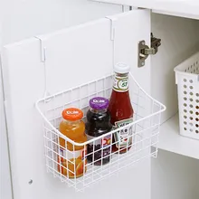White Metal Cupboard Spice Rack Storage Organizer Single Hanging Holder Racks Shelves Spices Wall Cupboard Kiechen Storage Tools