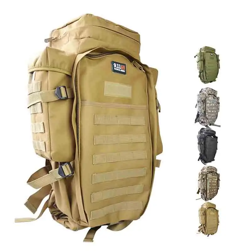 

Outdoor Military Combined Backpack 60L Large Capacity Multifunction Rifle Rucksacks Travel Trekking Tactical Assault Knapsack