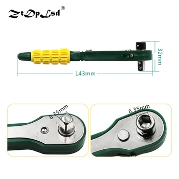 

ZtDpLsd Rapid Ratchet Wrench 1/4" Screwdriver Rod Quick Socket Wrench Tools Yellow Green Adjustable Wrench Span Quick Release