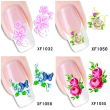 30 أنماط! الأزياء رسومات أظافر مانيكير الشارات بالأزهار تصميم نقل المياه ملصقات الأظافر نصائح الجمال(China)