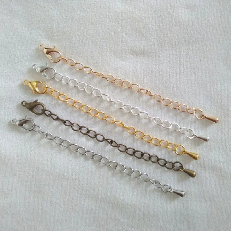 

40pcs/lot 50mm 70mm Length Necklace Extension Chain with Lobster Clasps for Bracelet Extended Chains Bulk for DIY Jewelry Making