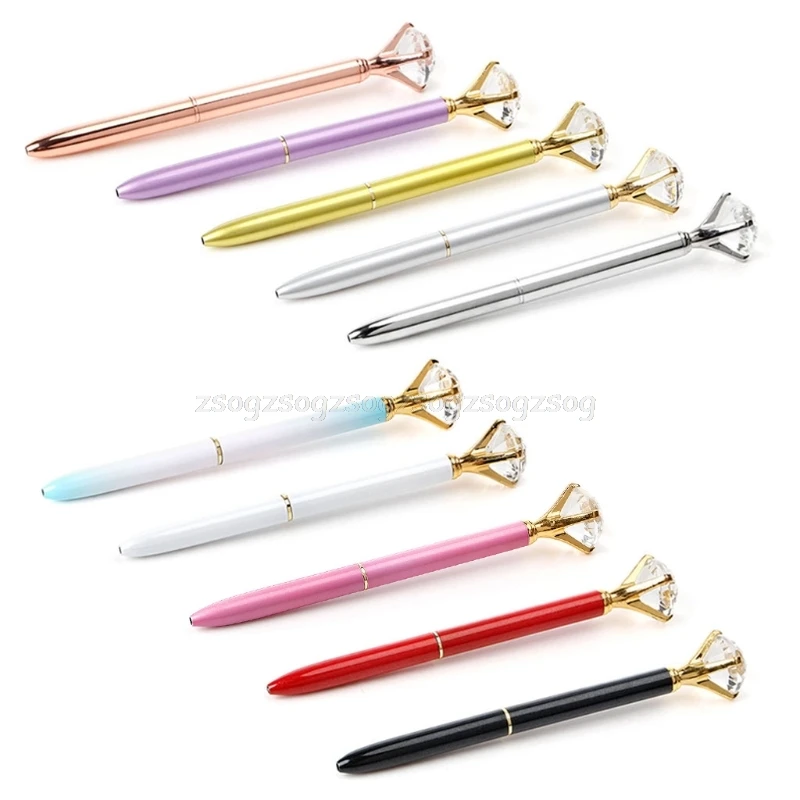 Ballpoint Pen Large Metal Rhinestone Ball Fashion School Office Supply Kids Gift N27 dropship