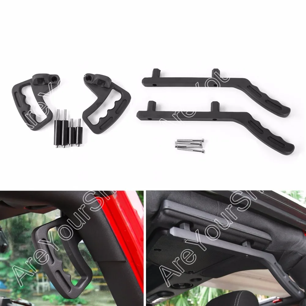 

Areyourshop Car Upgraded Black Front & Rear Grab Bar Handle For Jeep Wrangler JK 2007-2017 1Set Car Styling Bars