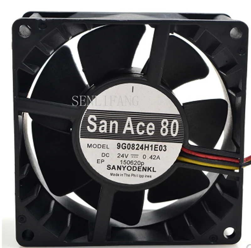 

Free shipping 9G0824H1E03 Computer Cooling Fan DC 24V 0.42A 8038 80*80*38mm 8CM 3 Wires