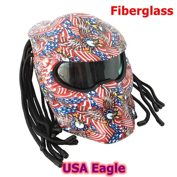 Матовый Камуфляжный шлем "хищник", маска из стекловолокна, мотоциклетный шлем с рисунком черепа орла, мотоциклетный шлем с полным лицом - Цвет: eagle