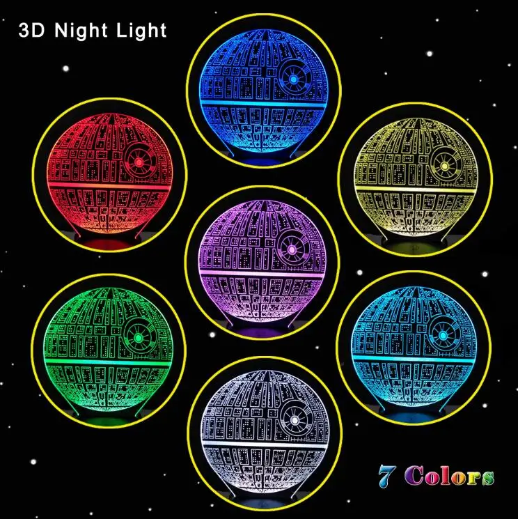 Звездные войны LED несколько 3D ночник окружающий свет настольная Лампа Домашнее