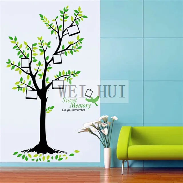 Grün fotorahmen Baum Vinyl Wandtattoo Wandaufkleber aufkleber für ... Grün fotorahmen Baum Vinyl Wandtattoo Wandaufkleber aufkleber für ...
