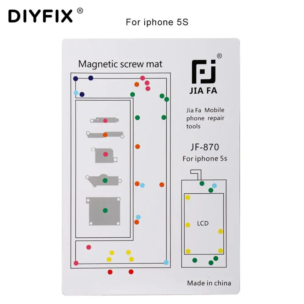 DIYFIX 1 шт. Магнитный винт коврик для iPhone 4, 4S, 5, 5S, 6 S, 6S Plus направляющая винтовая прокладка, хранитель карты, коврик, инструменты для ремонта мобильного телефона - Цвет: for iPhone 5S