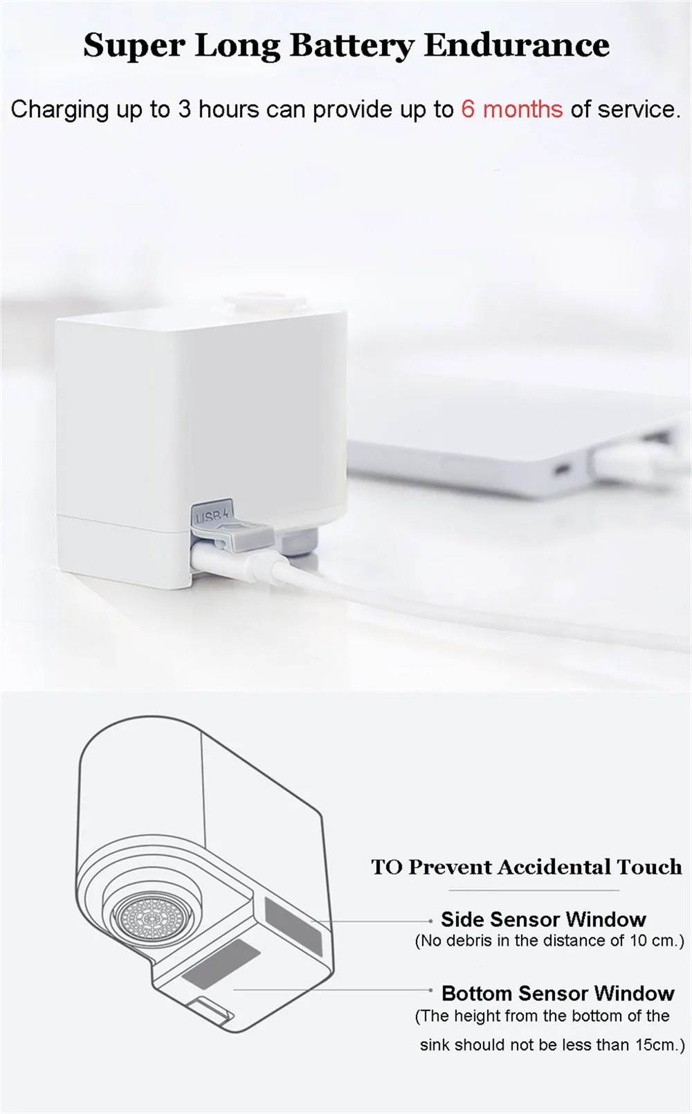 Xiaomi ZJ Automatic Sense Infrared Induction Water Saving Device Intelligent induction For Kitchen Bathroom Sink Faucet Water (8)