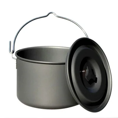 

5L Cooking Pots Pans Outdoor Camping Cookware Hanging Picnic Pot Pan Aluminum Alloy Camping Stove Tools