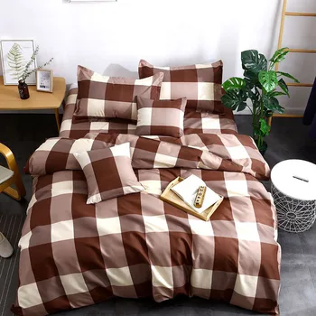 

Simple Style Home Textile Lattic Printed Bedding Set Bed Cover Bed Sheet Duvet Cover Pillowcase Bed Linen Bedclothes Queen