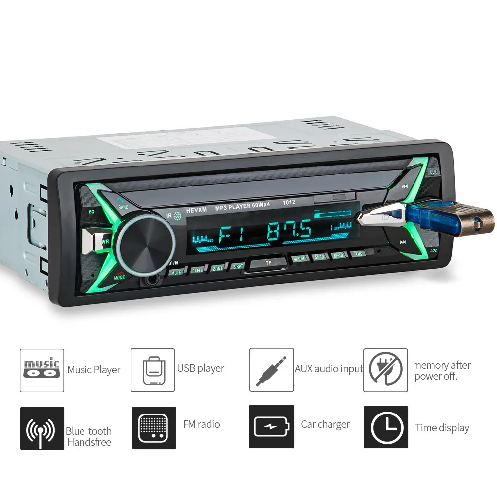 

2019 Stylish design High-quality digital stereo FM radio Car Stereo Audio In-Dash Aux Input FM Receiver SD USB MP3 Radio Player