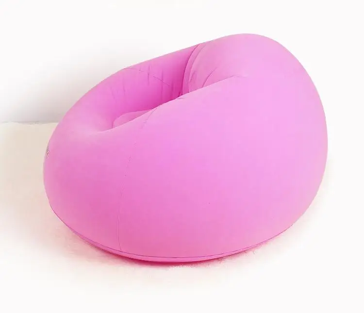 pvc flocking inflatable beanbag single sofa , air home furniture in air version, rush come bean bag sofa cushion