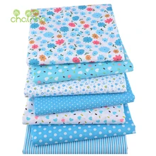 Chainho, 7 шт./лот, синий цветочный, хлопок, простая тонкая ткань, Лоскутная Одежда для шитья и шитья, жировые кварталы материал, 50x50 см