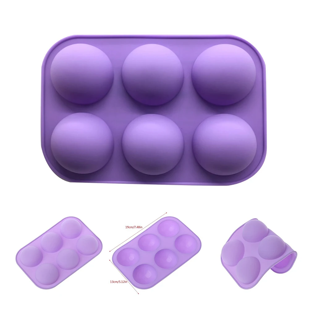 6 Holes Silicone Baking Mold 3D Half Ball Sphere Mold Chocolate Cupcake Cake Mold DIY Muffin Bakeware kitchen Tools