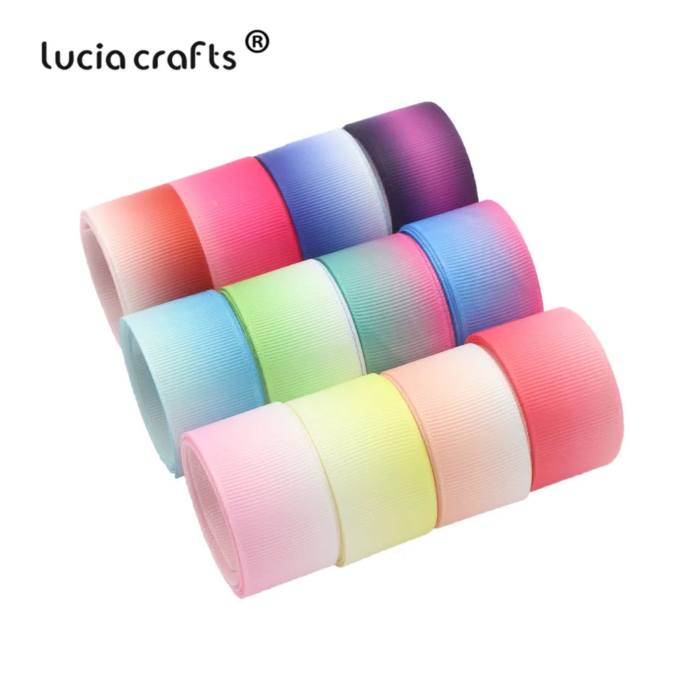 

5yards/10yards 25mm Gradient color Grosgrain Ribbons for Bow Handcraft Wedding Party Packing Decor DIY Accessories S0501