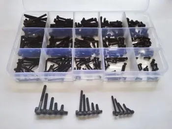 

300pcs M2 M2.5 M3 Allen Screws Hex Socket Round Cap Head Bolts Assortment Black Free Shipping