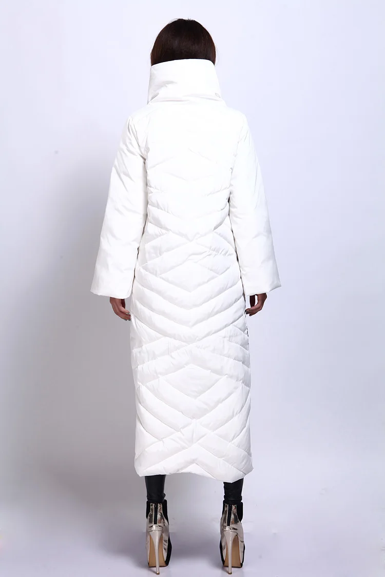 Женская зимняя длинная куртка с элегантным принтом, 90% белый утиный пух, женские пуховики, куртки, теплая Женская парка, Женская YR159-1
